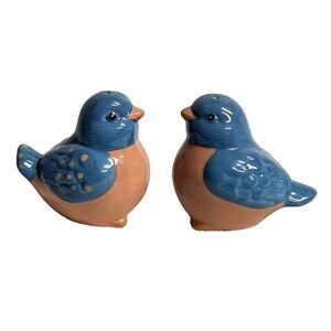 Blue Bird Salt Pepper Shakers Hand Painted Ceramic 2.5 x 3-in Kitchen Gift NEW
